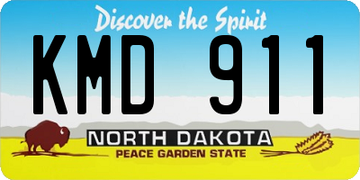 ND license plate KMD911
