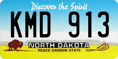 ND license plate KMD913