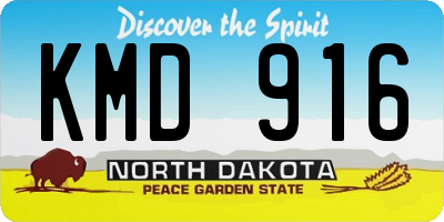 ND license plate KMD916