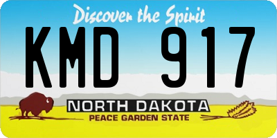 ND license plate KMD917