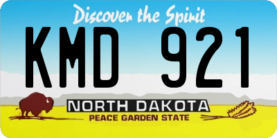 ND license plate KMD921