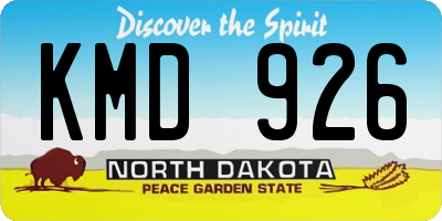 ND license plate KMD926
