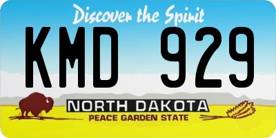 ND license plate KMD929