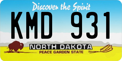 ND license plate KMD931