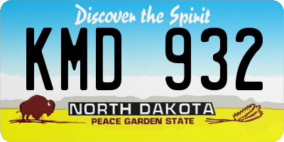 ND license plate KMD932