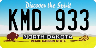 ND license plate KMD933