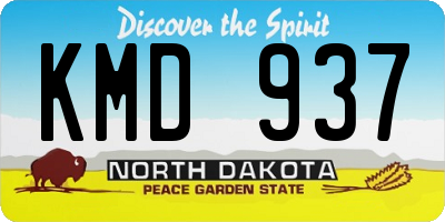 ND license plate KMD937