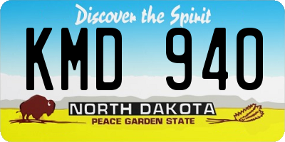 ND license plate KMD940