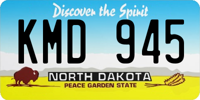 ND license plate KMD945