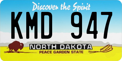 ND license plate KMD947