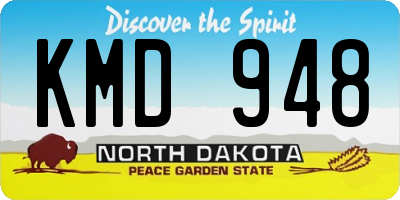 ND license plate KMD948
