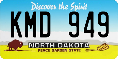 ND license plate KMD949