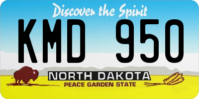 ND license plate KMD950