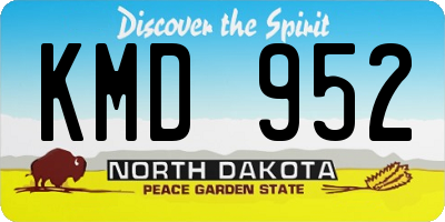 ND license plate KMD952