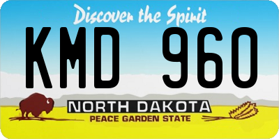 ND license plate KMD960