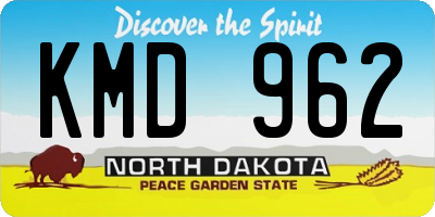ND license plate KMD962