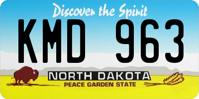 ND license plate KMD963