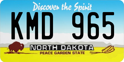 ND license plate KMD965