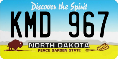 ND license plate KMD967