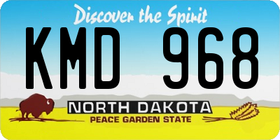 ND license plate KMD968