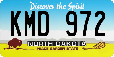 ND license plate KMD972
