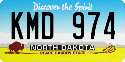 ND license plate KMD974