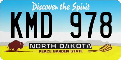 ND license plate KMD978