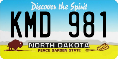 ND license plate KMD981