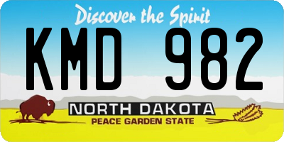 ND license plate KMD982