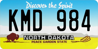 ND license plate KMD984