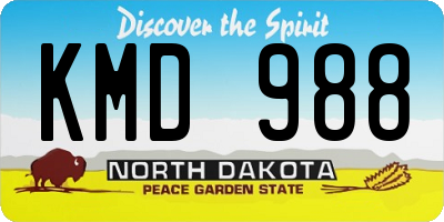 ND license plate KMD988