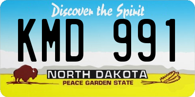 ND license plate KMD991