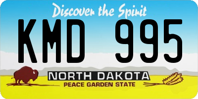 ND license plate KMD995