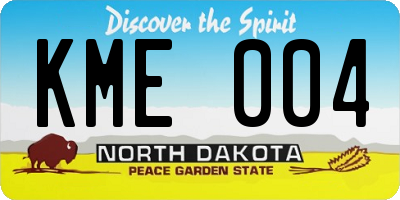 ND license plate KME004