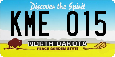 ND license plate KME015