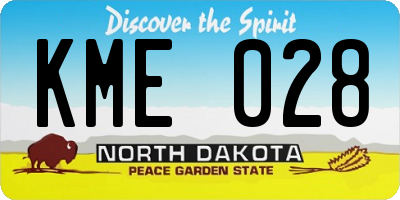 ND license plate KME028