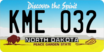 ND license plate KME032