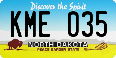 ND license plate KME035