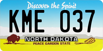 ND license plate KME037