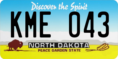 ND license plate KME043