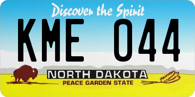 ND license plate KME044