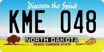 ND license plate KME048