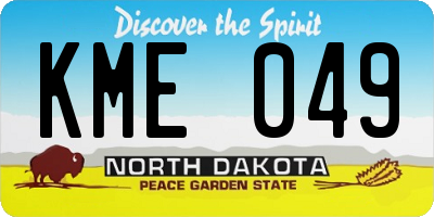 ND license plate KME049