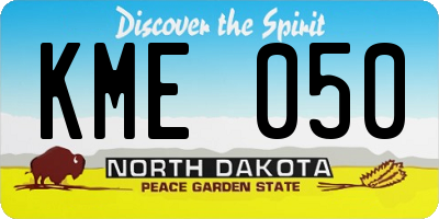ND license plate KME050