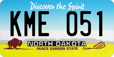 ND license plate KME051