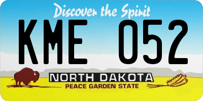 ND license plate KME052
