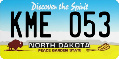 ND license plate KME053