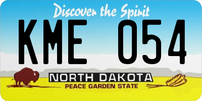 ND license plate KME054