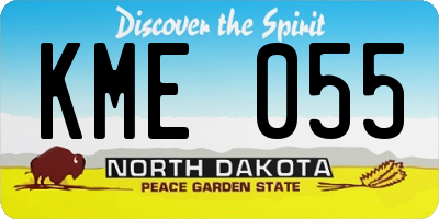 ND license plate KME055