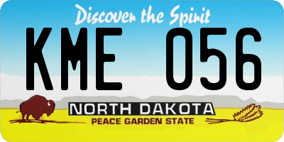 ND license plate KME056